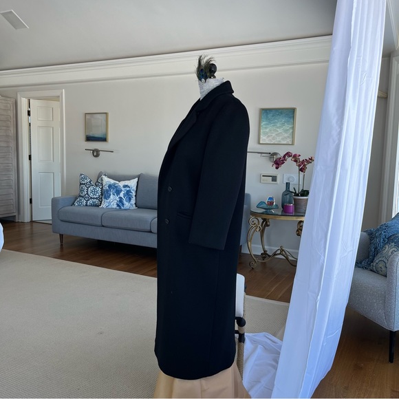 G.J.Hook Classic black wool double breasted overcoat - Picture 4 of 14